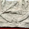 Мраморен релеф на Бог Митра е изложен в Музея за история на София