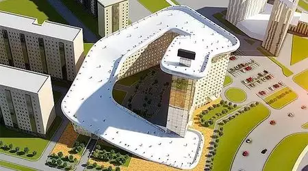 Покривът на сграда в Казахстан ще се превърне в ски писта